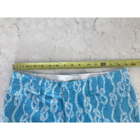 LILY PULITZER Bermuda Shorts Palm Beach Fit Size 4 Blue White Rope Row Your Boat - Picture 5 of 7